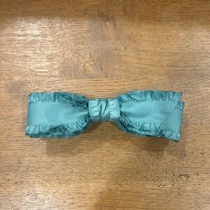 Teal Ruffled Hair Bow